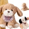 25cm Cartoon Teddy Dog Plush Doll Pillow Brown White Curly Bib Dog Plush Toy Home Decor Birthday Gift for Boys and Girls