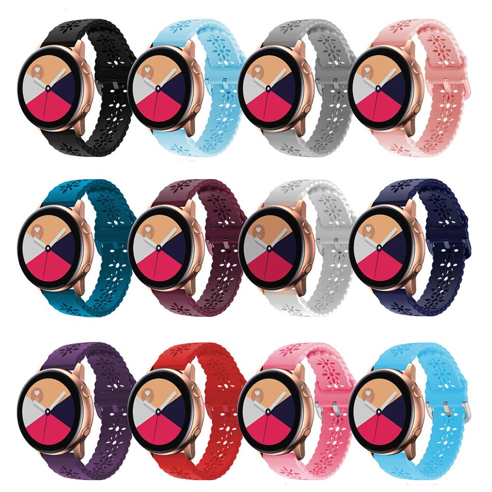 Силиконовый ремешок с цветочным рисунком 20 мм 22 мм для Samsung Galaxy Watch 5/4/3 Active 2 Gear S2 S3, ремешок для смарт-часов для Huawei Watch GT2 GT3 42 мм 46 мм/Amazfit GTR