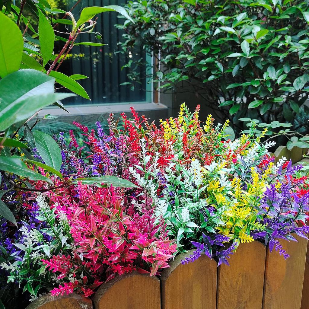 12PCS Artificial Plants Lavender Wedding Bridal Vase for Home Christmas Wreath Crafts Outdoor Garden Window Sill Decoration