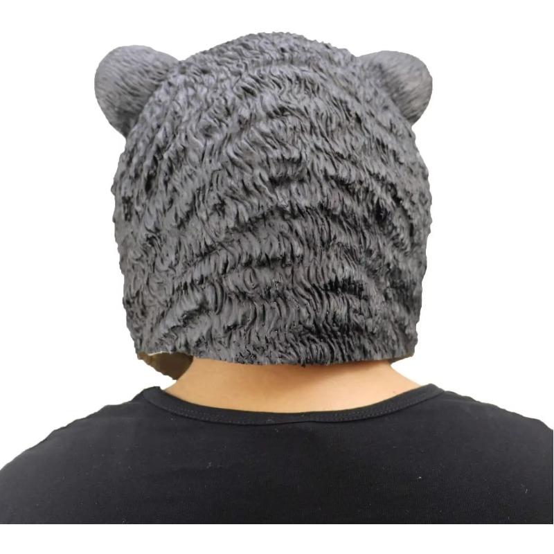 Deluxe Black Bear Mask Novelty Animal Latex Over Head Grizzly Bear Head Mask
