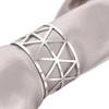 6/12Pcs Golden Napkin Rings Metal Hollow Triangle Circle Design Napkin Holders Buckles Family Dinner Wedding Party Table Decoration