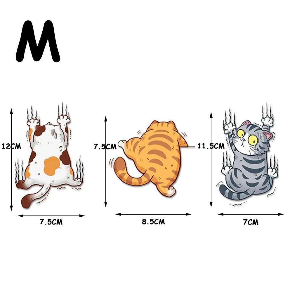 3pcs / Set Cute Pet Cat Car Sticker Climbing Cats Animal Styling Stickers Decoration Car Body Creative Decals Decor Accessories