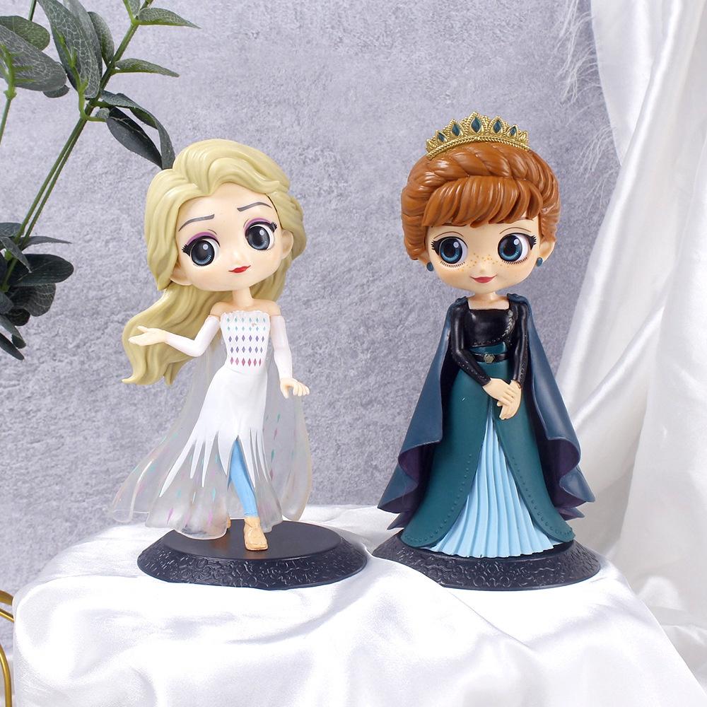 Frozen Pvc Elsa Anna Action Figure Toy Model Cake Topper Home Decor Birthday Gift