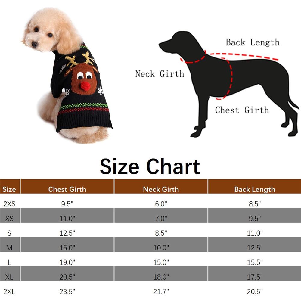 Red Nose Sweater Pet Holiday Costume Cat Sweater Dog Sweater Winter Costume Fall/Winter Dog Costume (Red Nose)