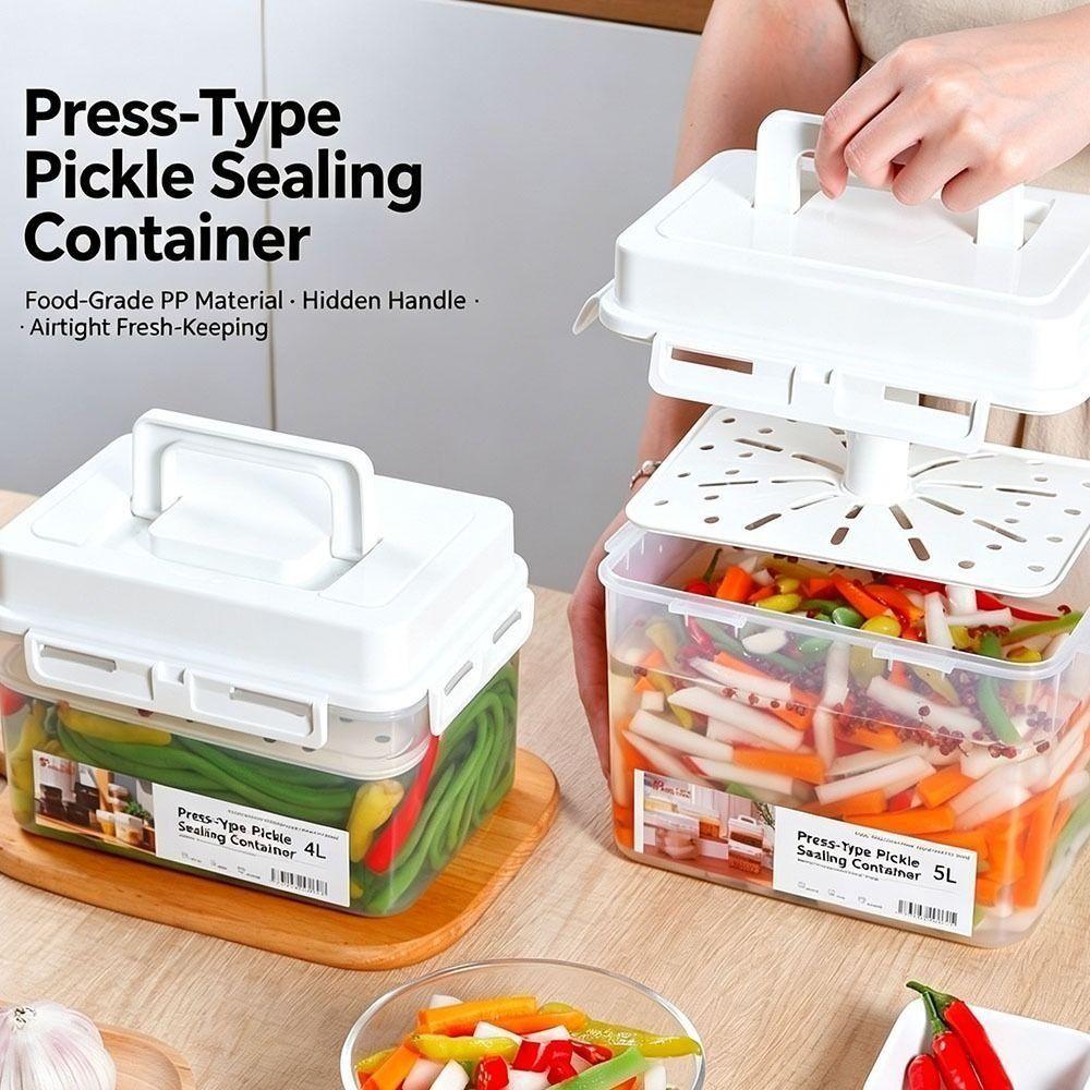 Sealed Lid Pickle Fermentation Container Plastic Pickled Vegetable Jar Kimchi Making