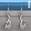 925 Sterling Silver AAA Zircon Pendant Piercing Earrings Fashionable Wedding Jewelry