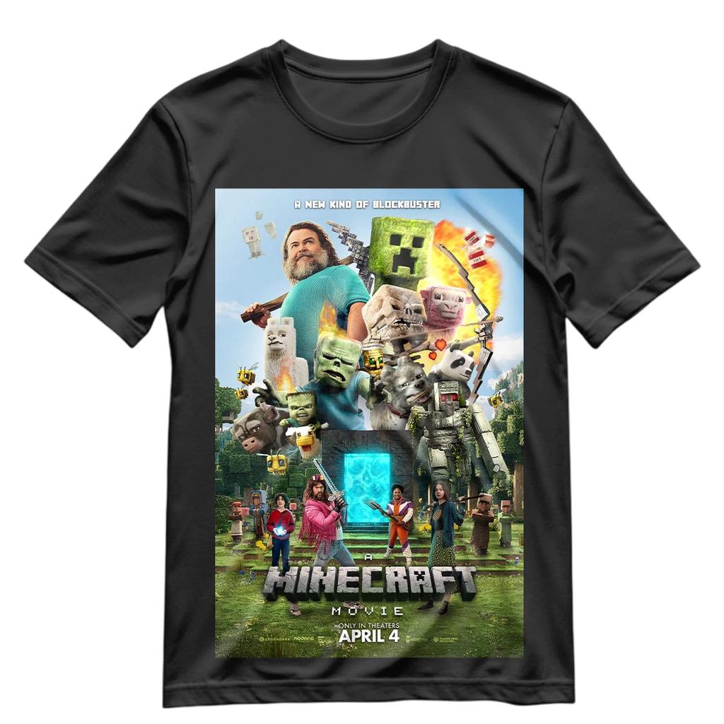 Футболка Minecraft Футболка по фильму Minecraft 2025 S-XXXL Большой принт спереди MC3