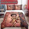3pcs Duvet Cover Set (1*Duvet Cover + 2*Pillowcase, Without Core), Custom Name Betty Boop Pattern Bedding Set, Home Bedroom Decor Gift