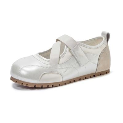 Модные женские элегантные туфли на плоской подошве 2025 Мэри Джейн Летние Новые Туфли-балетки Дышащая Мягкая Подошва Круглый Носок Повседневные Туфли