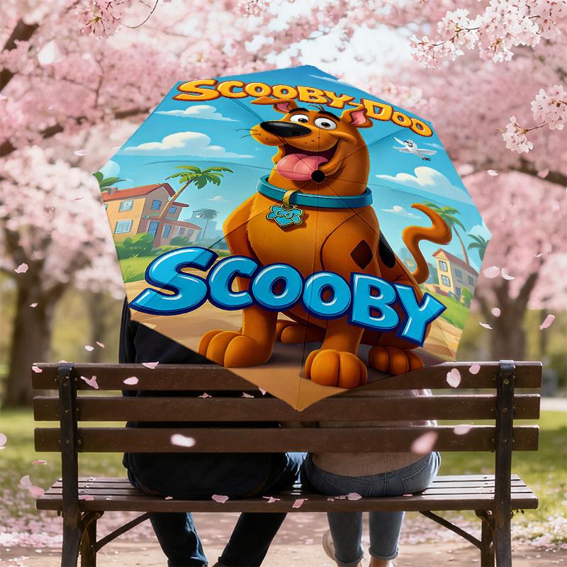 1 шт. Зонт Warner Scooby-Doo Scooby с автоматическим открытием/закрытием, ветрозащитный, прочный купол на 107 спицах, прочные спицы, модный дизайн, аксессуар для улицы