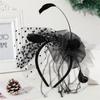Black Veil Halloween Lace Flower Long Feather Headband Wedding Party Dressing Props Women
