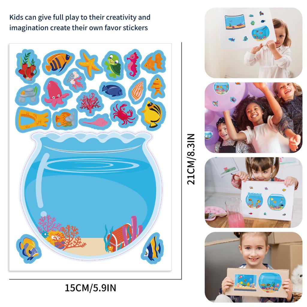 Adorable Cm2403004 Fish Tank Kids Anime Interactive Stickers For Creative Diy Projects