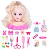 25Pcs Hairdressing Makeup Dolls Hair Styling Model Doll Head Styling Playset Toys Hair Accessories