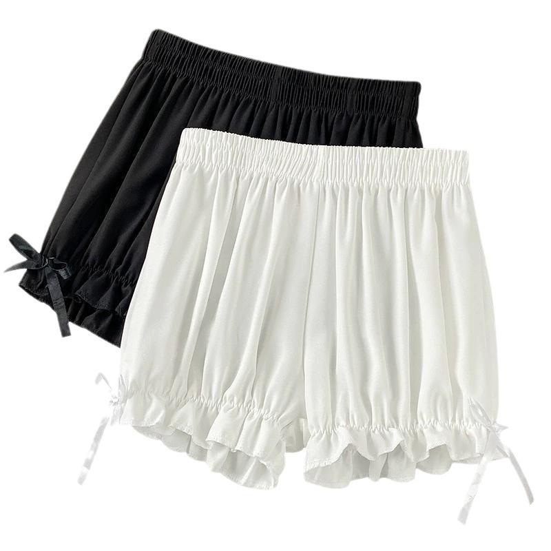 Safety Pants Ice Silk Three Point Seamless Lace Anti-slip Shorts Women's Summer Thin Leggings Over Wear