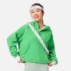 Li Ning Comfortable Casual Hooded Pullover Fleece Warm Sweatshirt Women Sweatshirt Crystal-Stone-Green AWDU554-3