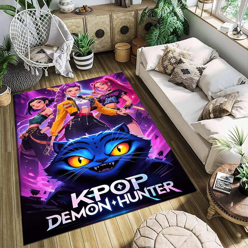 1PC KPop Demon Hunters Rug - home decoration Carpet For Living Room Bedroom Flooring Computer Chair Area Rug