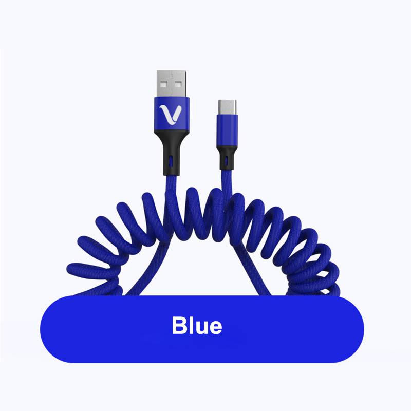 5A Micro USB Type C Кабель для быстрой зарядки 1,5 м Пружинный кабель для передачи данных для iPhone Зарядное устройство для Samsung Xiaomi Huawei