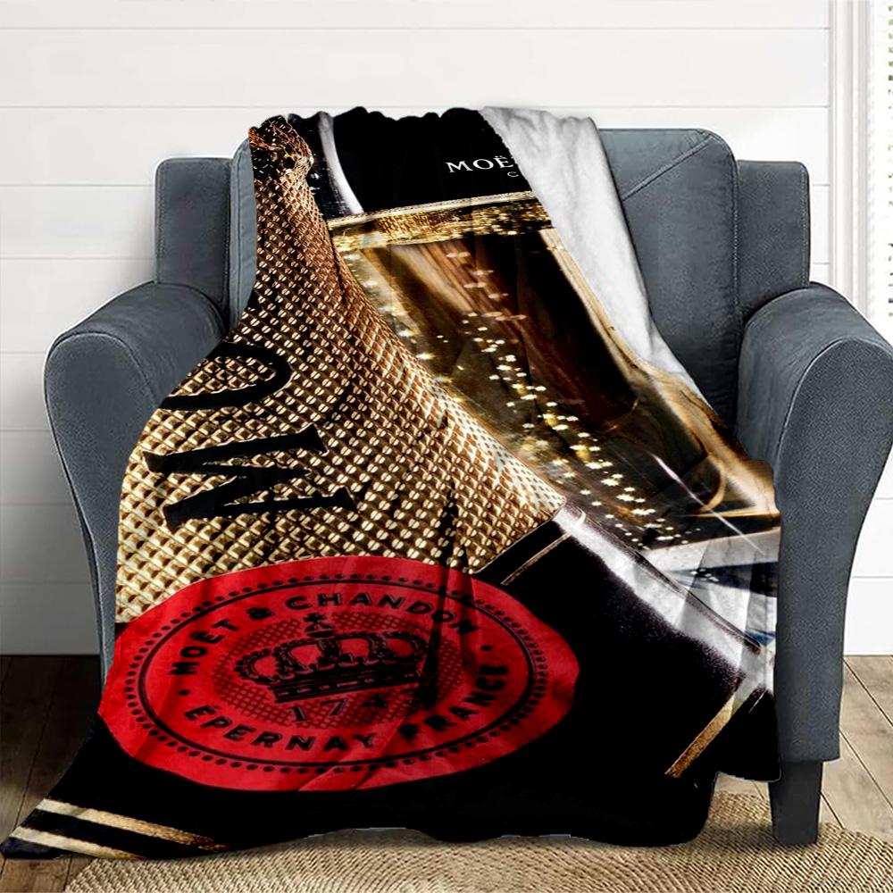 Champagne Celebration Flannel Blanket Throw Blanket Soft Warm Sofa Bed Camping Car home Decor Unique Christmas Gift C9301445