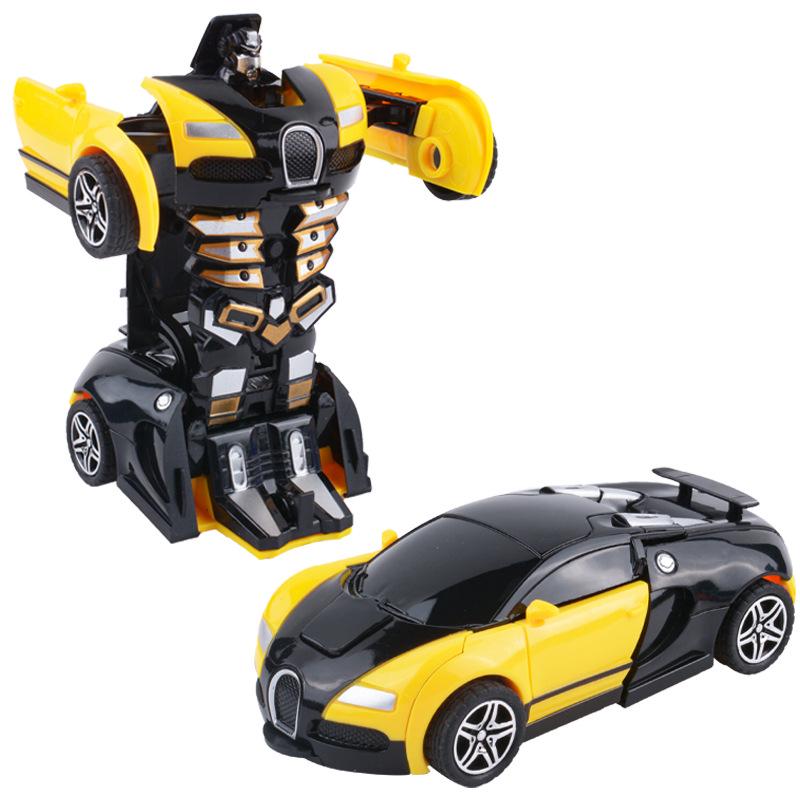 Детская деформирующаяся игрушечная машинка - Инерционная ударопрочная машина-пазл с одной кнопкой