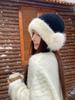 Plush Lei Feng hat women's autumn and winter warm ear protection knitted wool hat shows small face thickened windproof hat moisture