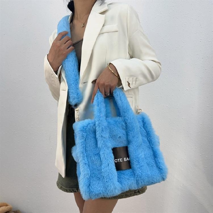 Женская сумка-тоут большой вместимости, женская плюшевая сумка-мессенджер, сумка через плечо