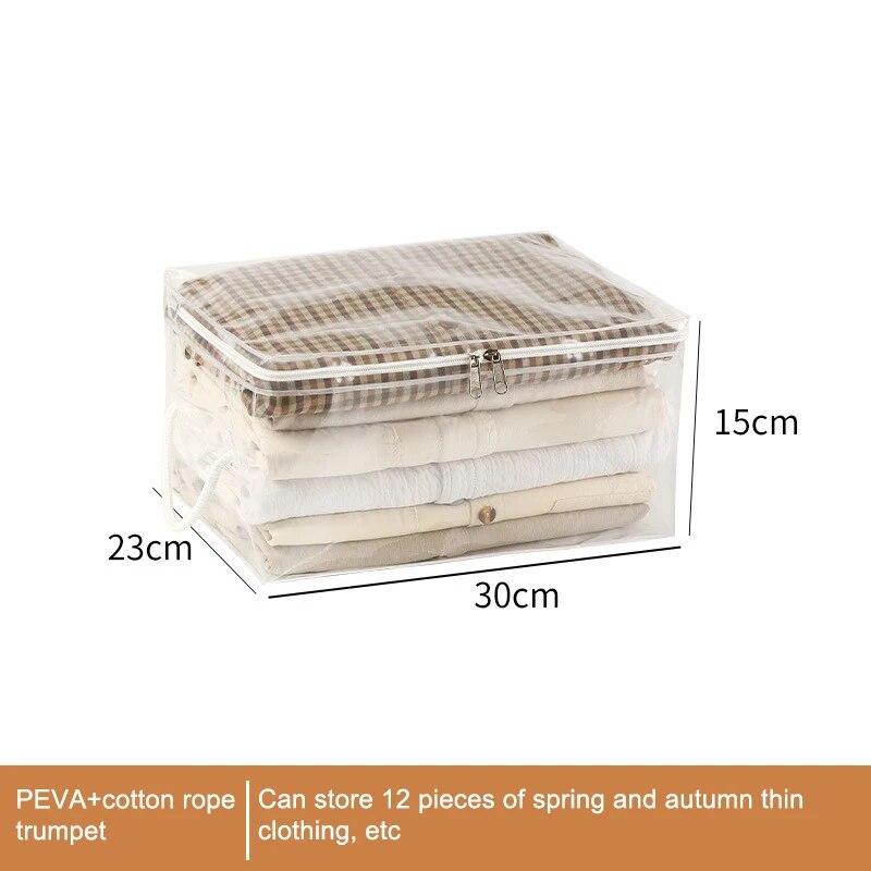 1Pc Multifunctional Transparent Large Capacity Travel Quilt Bag Portable Waterproof Storage Bag Hand Luggage Bag