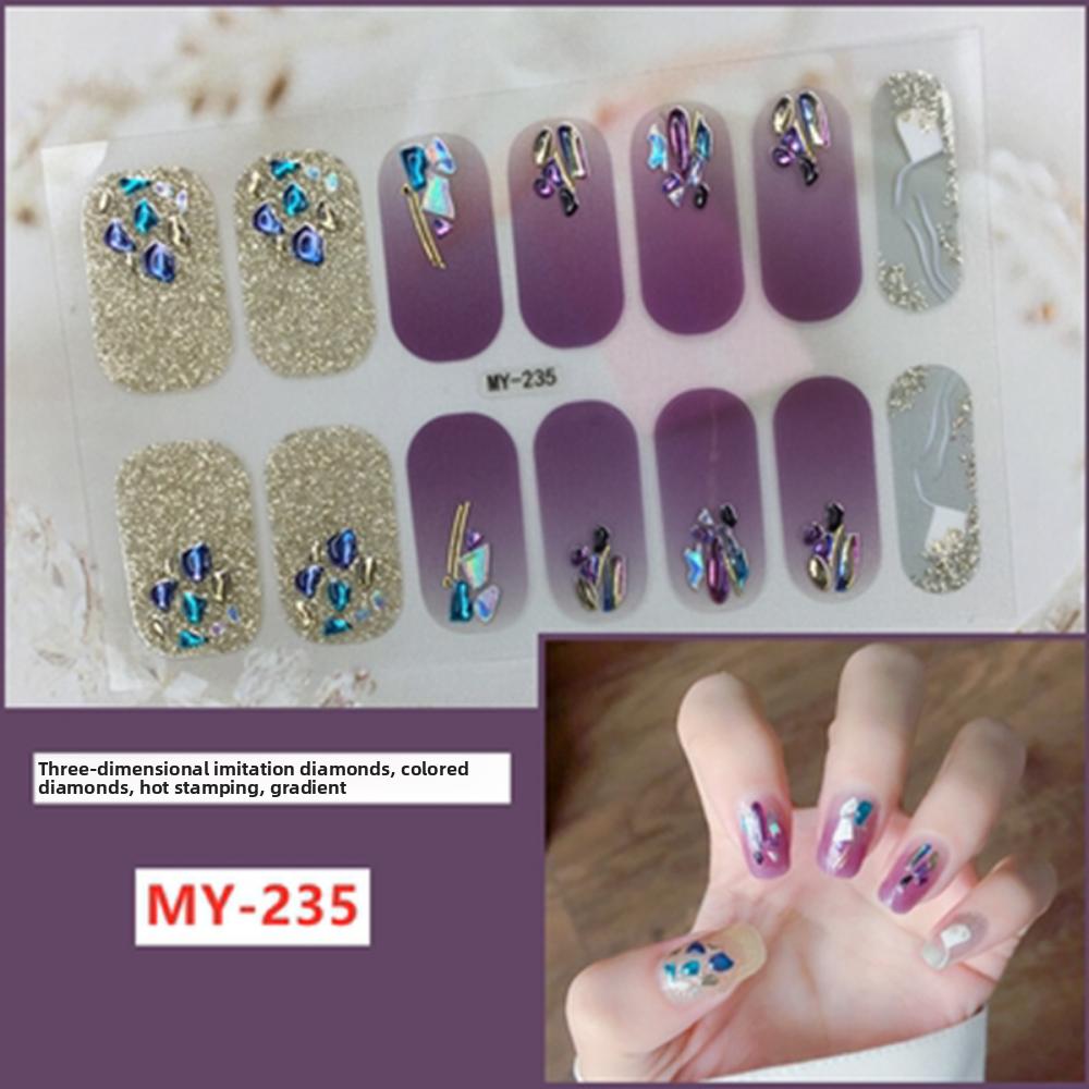 Трехмерная водонепроницаемая самоклеящаяся пленка для гель-лака, не требующая запекания, полная наклейка, европейская и американская сексуальная пленка для ногтей, бумага для ногтей