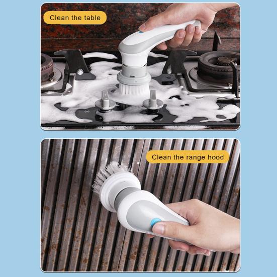 Электрическая вращающаяся щетка для чистки, беспроводная щетка для чистки с мощным двигателем, вращающаяся на 360 градусов, ручная щетка для чистки плитки, пола