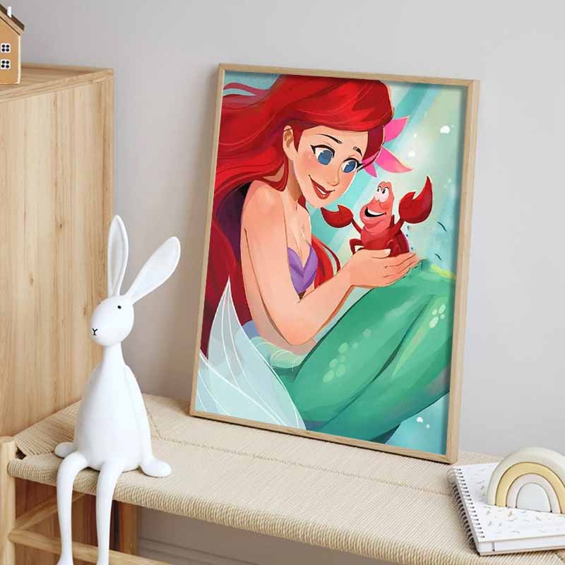 Disney Алмазная живопись 'Исцеляющие иллюстрации Ариэль и Себастьяна' 5D Алмазная вышивка Искусство Вышивка крестом Декор комнаты