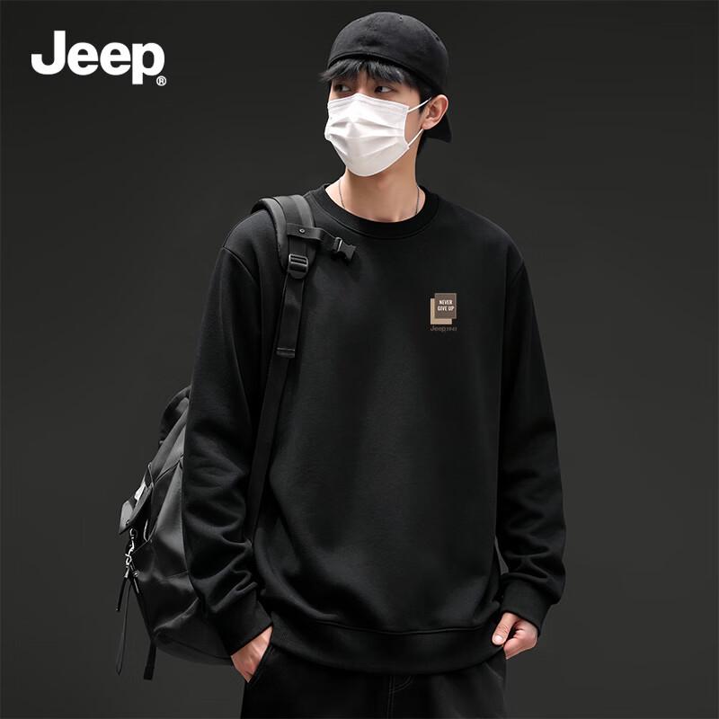 Jeep Мужской свитшот с круглым вырезом, тяжелый вес, свободный крой