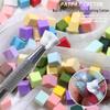 Mini Tofu Block Sponge Nail Art Tool Set: Gradient Ombre Blush Nails with Metal Grabber Clips