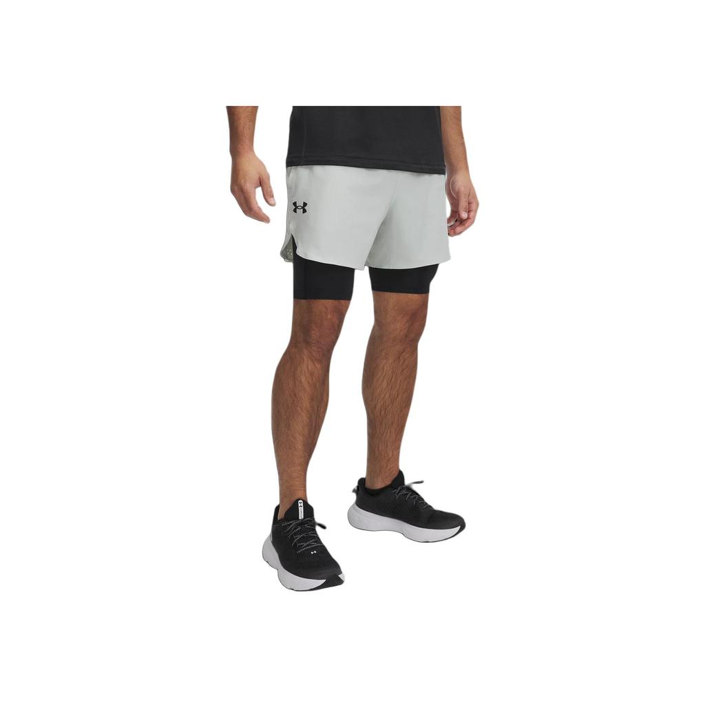 Under Armour Peak Woven Two-In-One Comfortable Versatile Mid-Rise Sports Shorts Men Shorts Hydrogen-Green 1378604-377