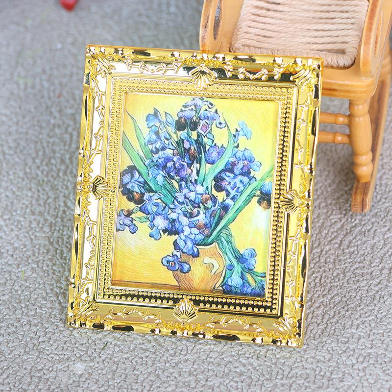 1 шт. Кукольный домик Настенные росписи Украшения 1:Кукольный домик Масштаб 12 Масляная живопись Винтажный персонаж Пейзажная картина Мини фоторамка