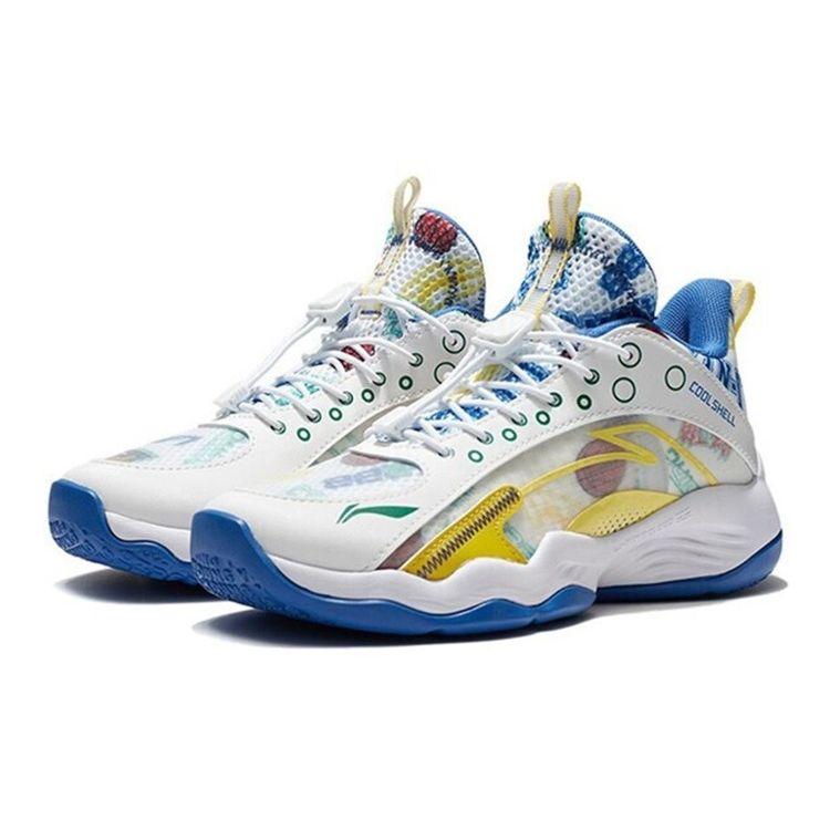 Li Ning Primary 2.5 Anti-Slip Shock Absorbing Durable Low-Top Basketball Shoes Kids Sneakers White Blue YKBS018-3