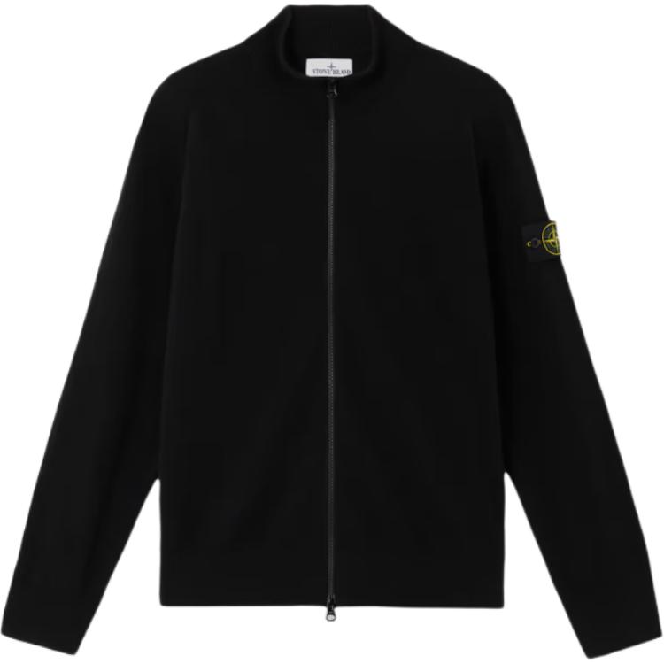 STONE ISLAND Свитер мужской вязаный свободного кроя с воротником-стойкой на молнии, с длинным рукавом, черный K1S1551000-44S00B4-V0029