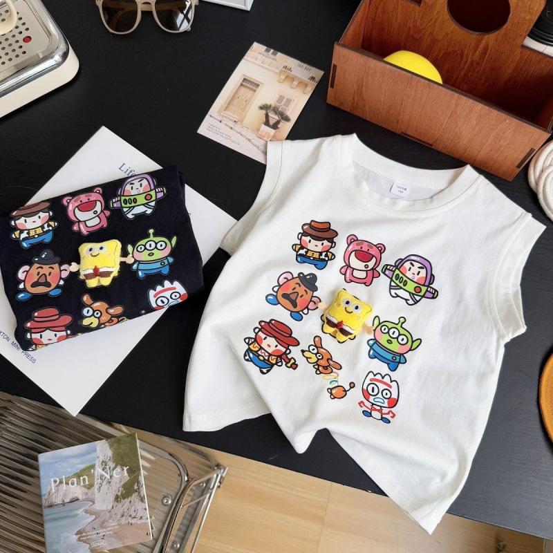 Summer Kids Cotton Sleeveless Vest Toddler Round Neck Korean Top Breathable Undershirt For Boys And Girls