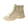 Mountaineering Shoes for Women  2024 New High Top Canvas Shoes British Style Breathable Desert Short Boots Lacing Tool Boots
