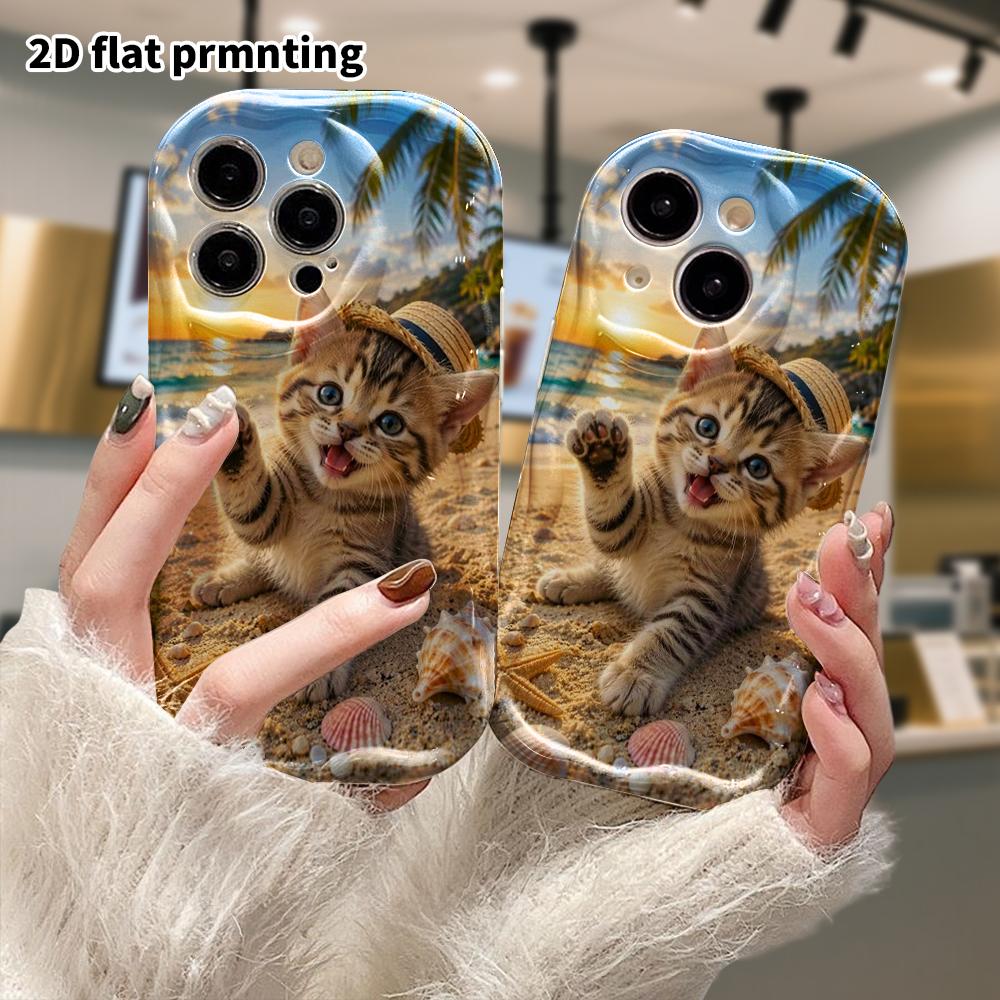 Phone case: 2D flat design suitable for iPhone 18 17 16 15 14 13 Pro protective case, perfect for beach vacations, Christmas, Halloween, and other hol