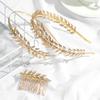 Bridesmaid Headwear Tiara Leaves Hair Bands Bride Headbands Metal Gold Leaf Wedding Hair Crown