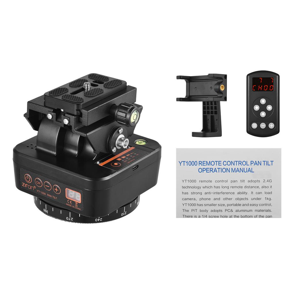 ZIFON YT-1000 2.4G Wireless Control Automatic Tripod Head 360 Degrees Rotatable Motorized Panoramic Head