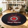 Round Rug Custom NameRed Hot Chili Peppers Pattern Non Slip Carpet Home Floor Decor
