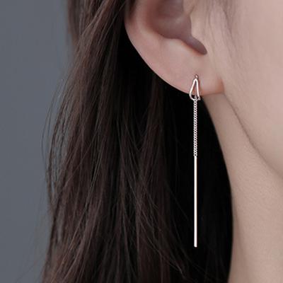 Серьги-капли, длинные висячие серьги для женщин, золотистого цвета, с цирконием, хрустальные, пирсинг, серьги-продевки, аксессуары для ушей, ювелирные изделия