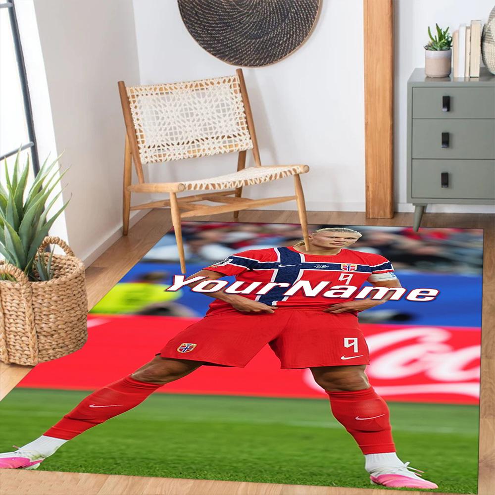 Haaland 40 Customized Name Carpet Design for Hallway Game Room Kitchen Dormitory Antislip Carpet Anime Office Decor Gift for Festivals