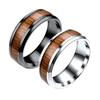 Retro Men's Titanium Steel Wood Grain Ring - Fashionable Hand Jewelry