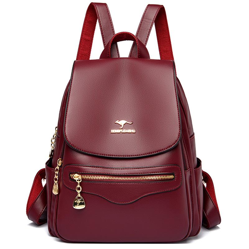 Новая тенденция среди женщин: рюкзак из мягкой кожи, модный и универсальный, простой, повседневный, школьный рюкзак в стиле колледжа