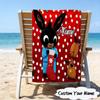 1PC Custom Name Beach Towel Bunny Friends Bing Adventure Beach Towel, Suitable for Camping, Travel, Beach Accessories, Super Absorbent, Family Gift