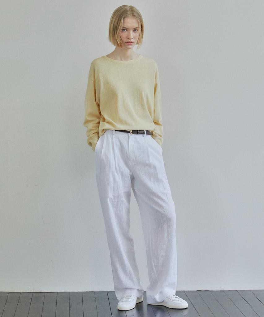 IHR Seersucker Trousers / White