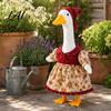Porch Goose Costumes Thanksgiving Outfit Autumn Dress with Head Scarf Seasonal Outfit for 23 Inch Statue Outdoor Garden Yard Decor Lawn Clothes