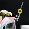 PVC Party Decoration Straws Multicolor Shiny Mirror Ball Straw New Disco Mirror Ball Straw  Bar