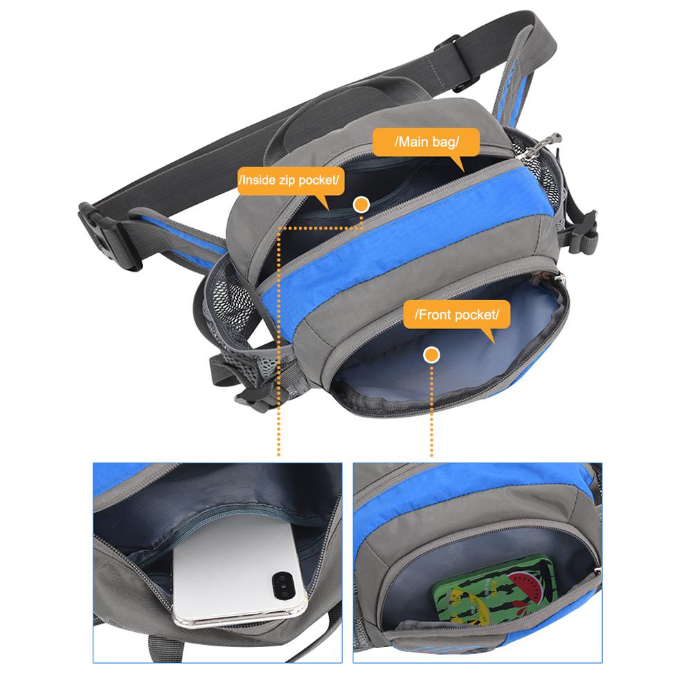 Поясная сумка для бега Спортивный пояс-кошелек Наружный поясной рюкзак С держателем для бутылки с водой Водонепроницаемая сумка для телефона для бега трусцой для гидратации